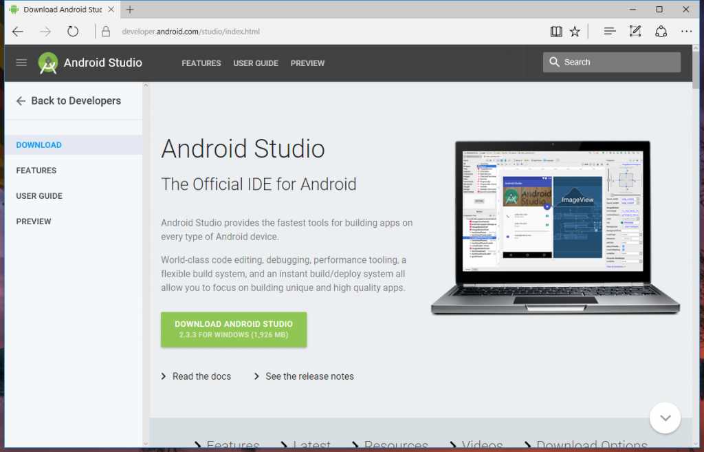 download android studio for windows 7